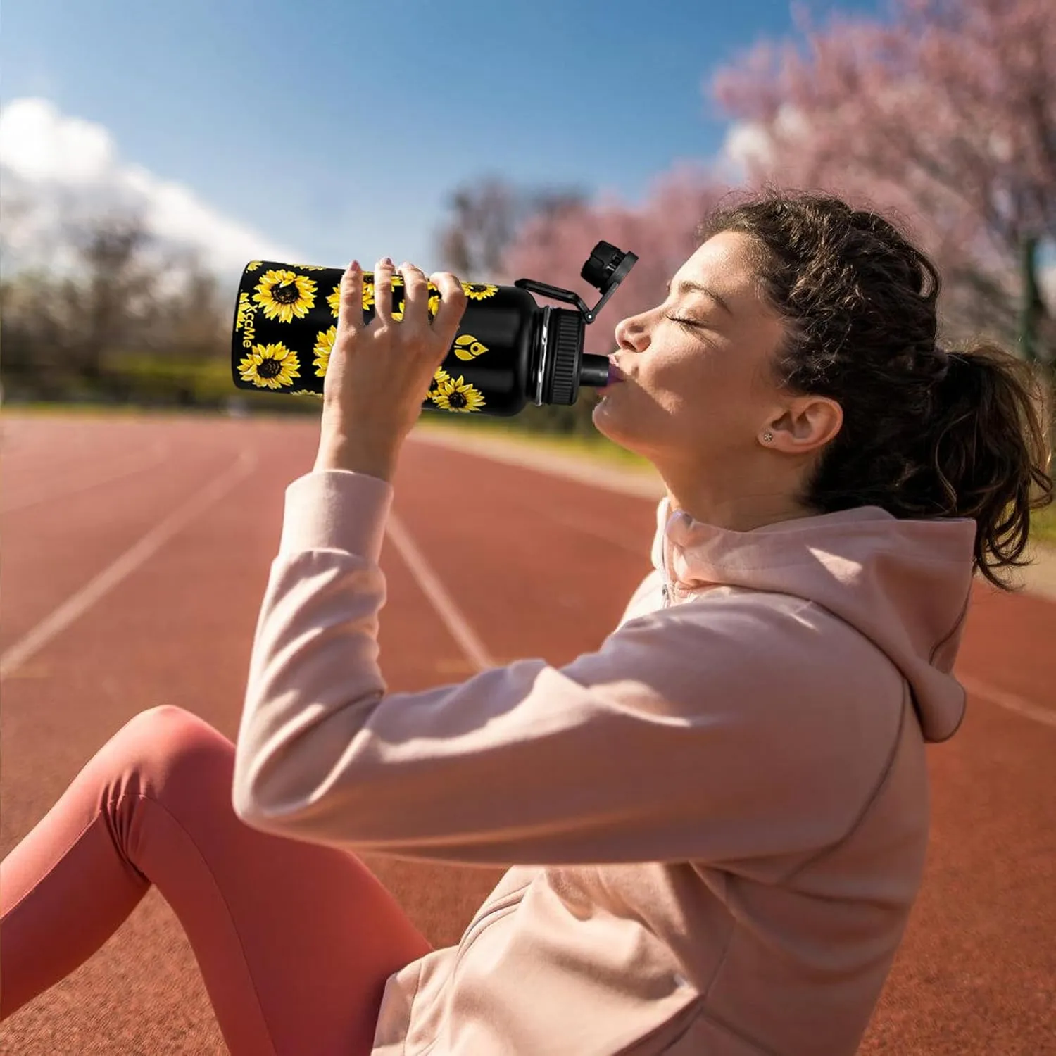 32oz Insulated Water Bottles,Sunflower Gifts for Women,Get Well Gifts for Women,Stainless Steel Double Wall Sports Water Bottle with Straws,2 Lids,Silicone Boot,Sister Birthday Gift