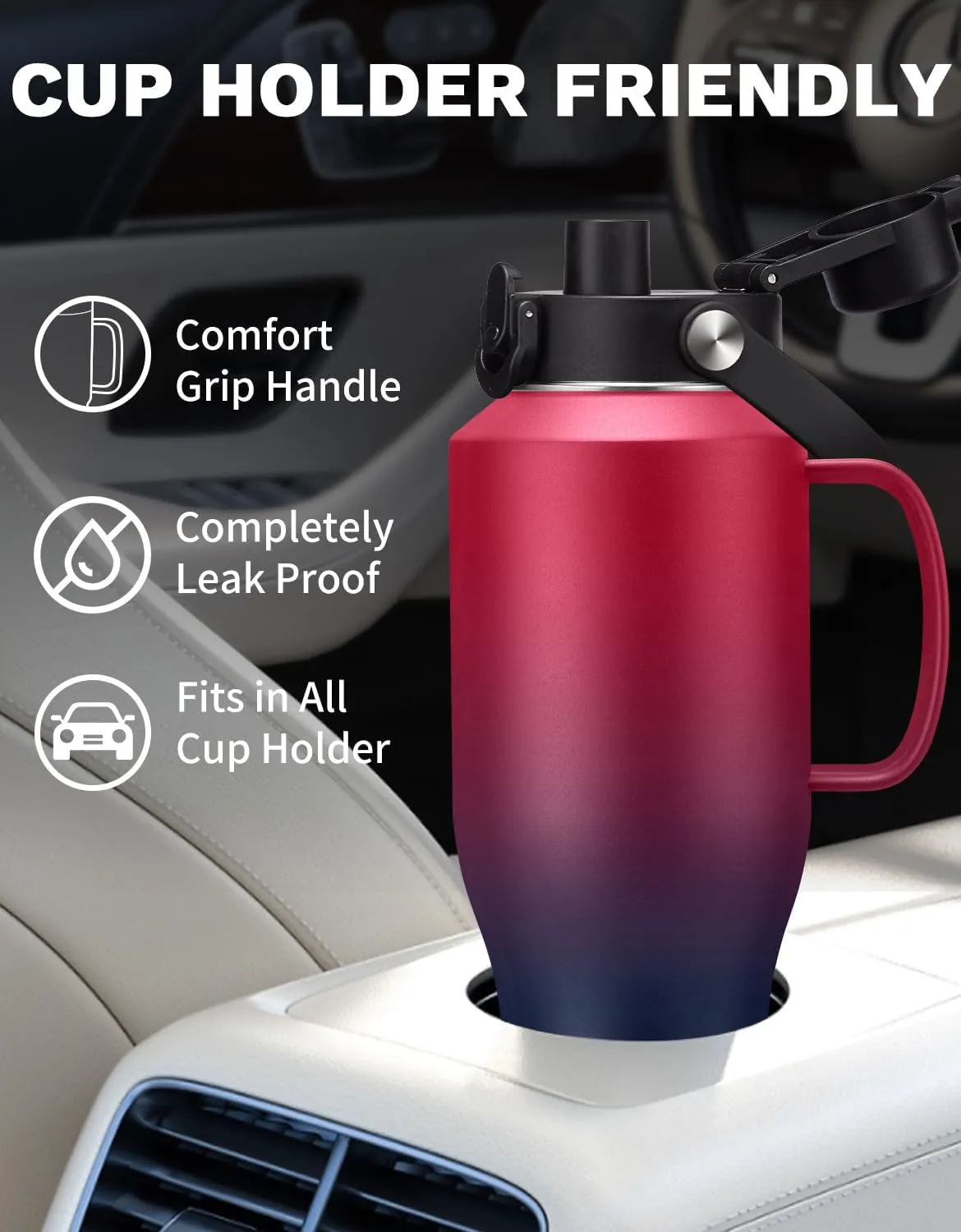 40 OZ Insulated Water Bottle with Straw - Tumbler Handle, Spout Lid, Carrying Case, Paracord Handle & Silicone Boot, Thermal Coffee Tumbler Travel Mugs Insulated for Car Work Gym Sports Men Woman