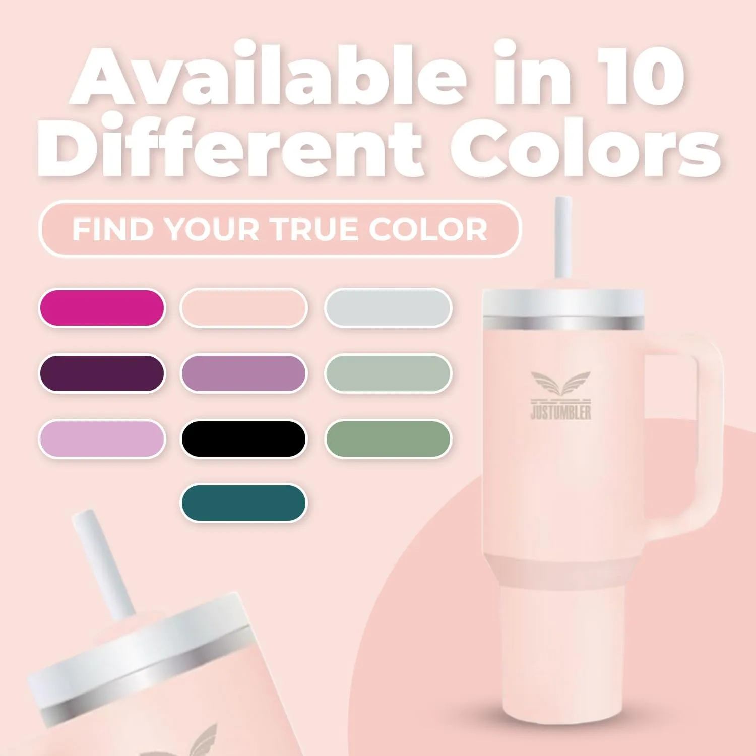 40 Oz Tumbler with Handle - Leak Proof Insulated Tumbler with Straw & Lid - BPA-free Stainless Steel Tumbler includes Silicone Boot, 3 Straws, 2 Straw Caps, & Cleaning Brush - Cream2.0