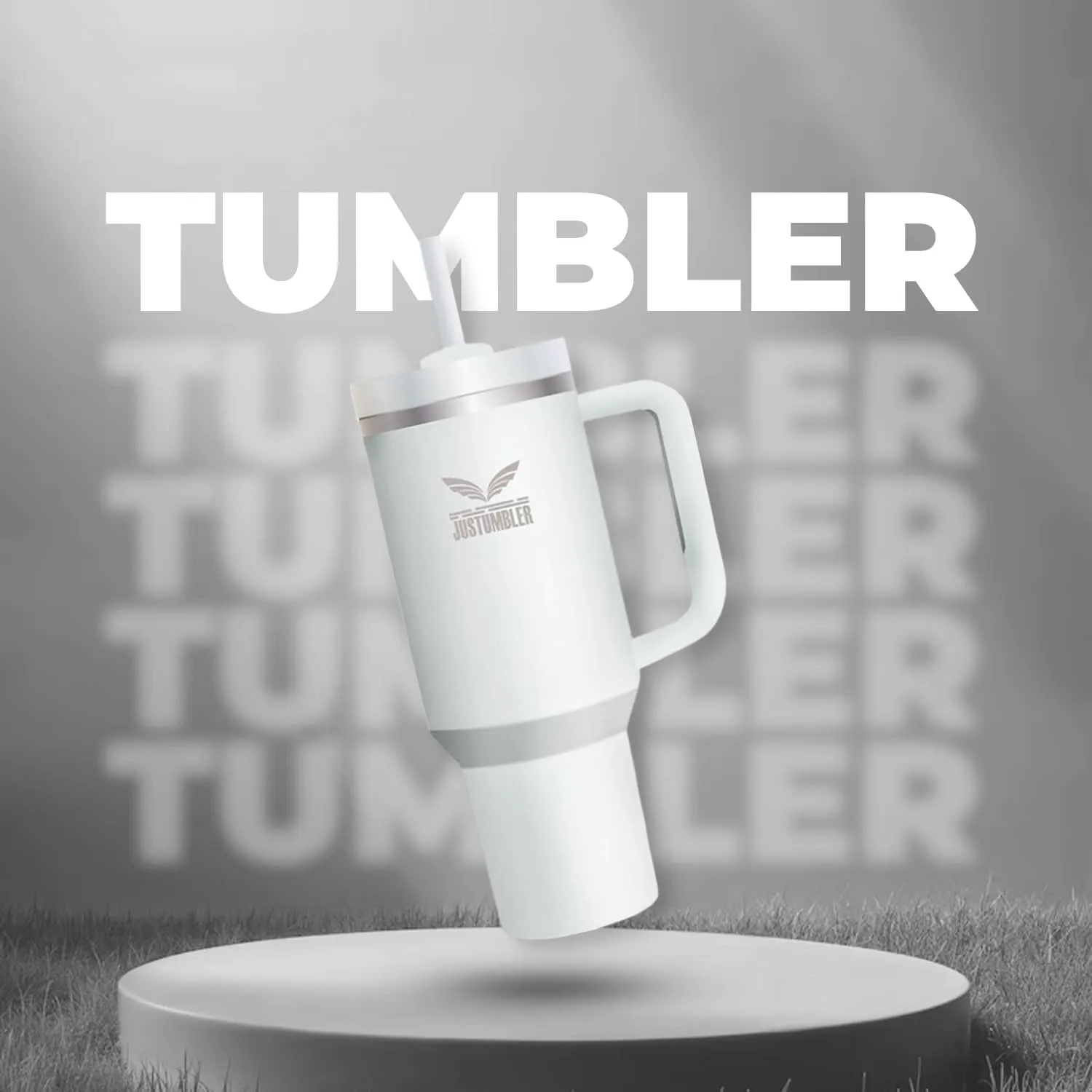 40 Oz Tumbler with Handle - Leak Proof Insulated Tumbler with Straw & Lid - BPA-free Stainless Steel Tumbler includes Silicone Boot, 3 Straws, 2 Straw Caps, & Cleaning Brush - Frost