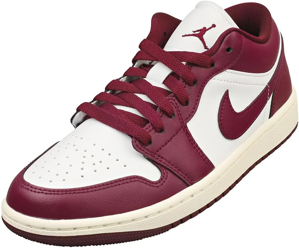 Air Jordan 1 Low Women's Shoes (DC0774-161, White/Sail/Bordeaux) Size 7