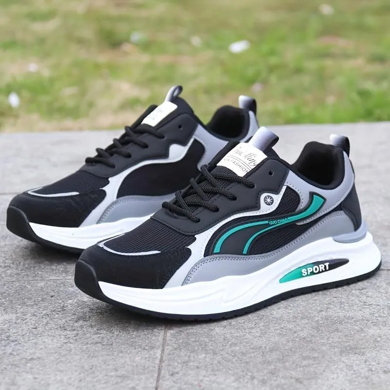 All Seasons Men's Lace Up Comfortable Sneakers Male Outdoor Jogging Hiking Shoes Breathable Non Slip Sports Shoes
