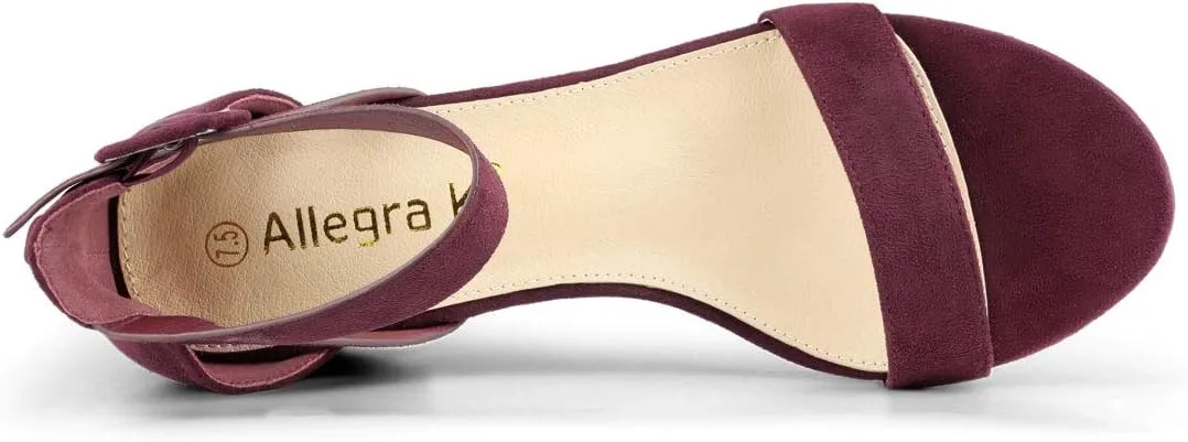 Allegra K Women's Ankle Strap Block Low Heel Sandal