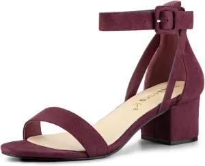 Allegra K Women's Ankle Strap Block Low Heel Sandal