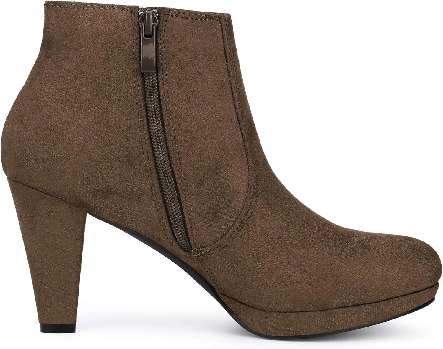 Allegra K Women's Side Zip Low Platform Chunky Heel Ankle Booties