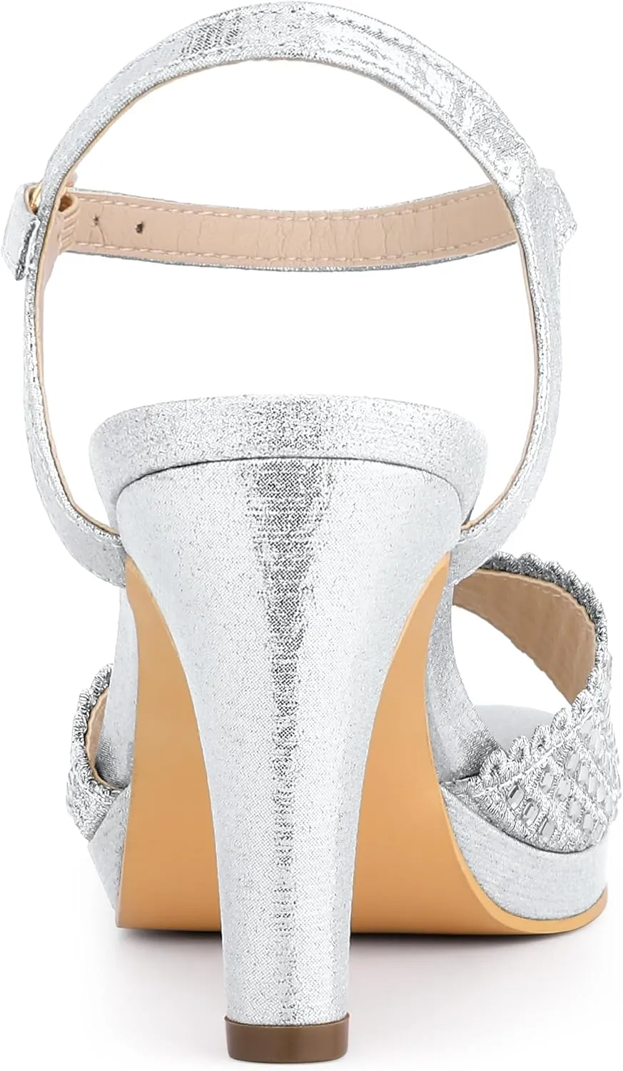 Allegra K Women's Sparkly Rhinestone Heels Slingback Stiletto Heel Sandals