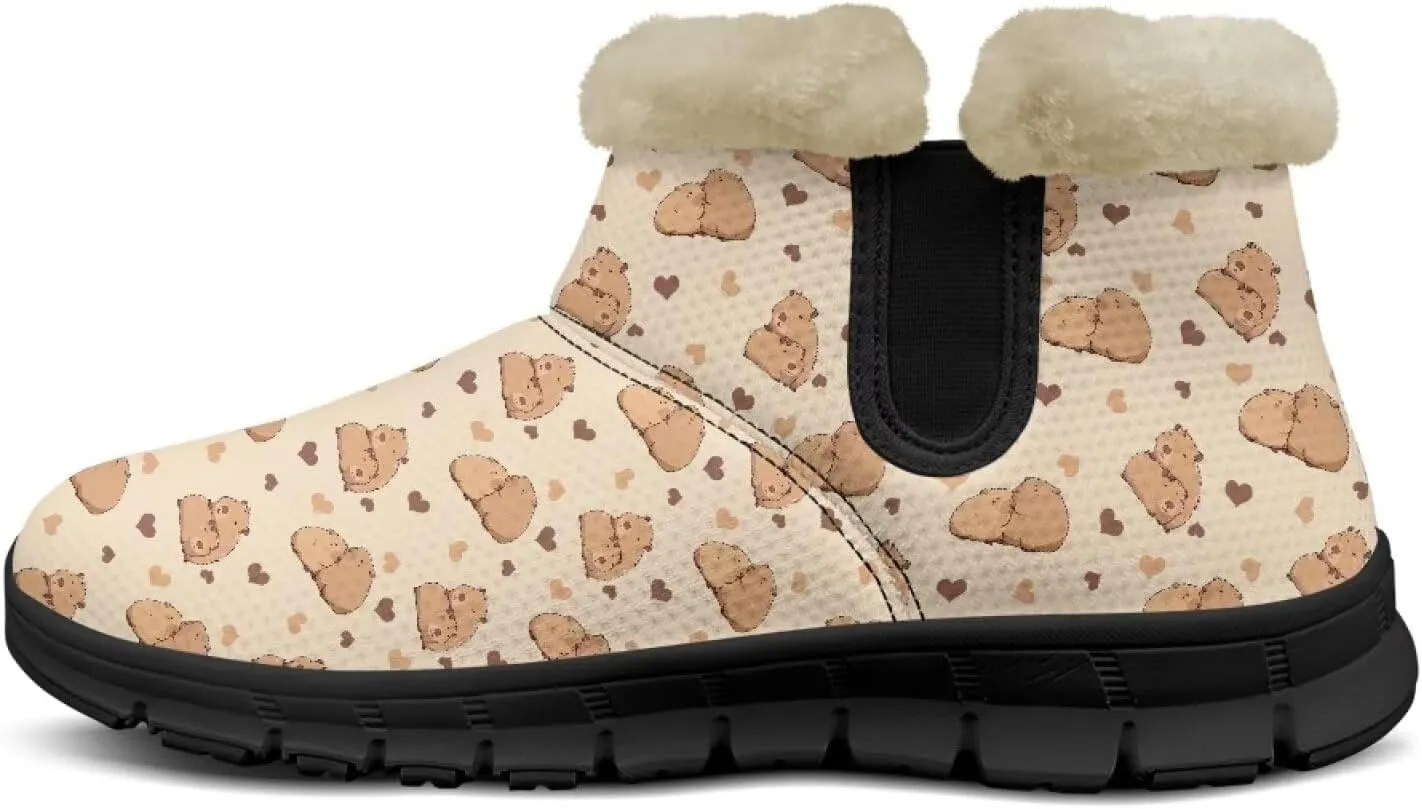 Ankle Boots for Women Waterproof Insulated Warm Fur Lined Snow Boot Winter Outdoor Anti-Slip Lightweight Walking Hiking Booties Shoes