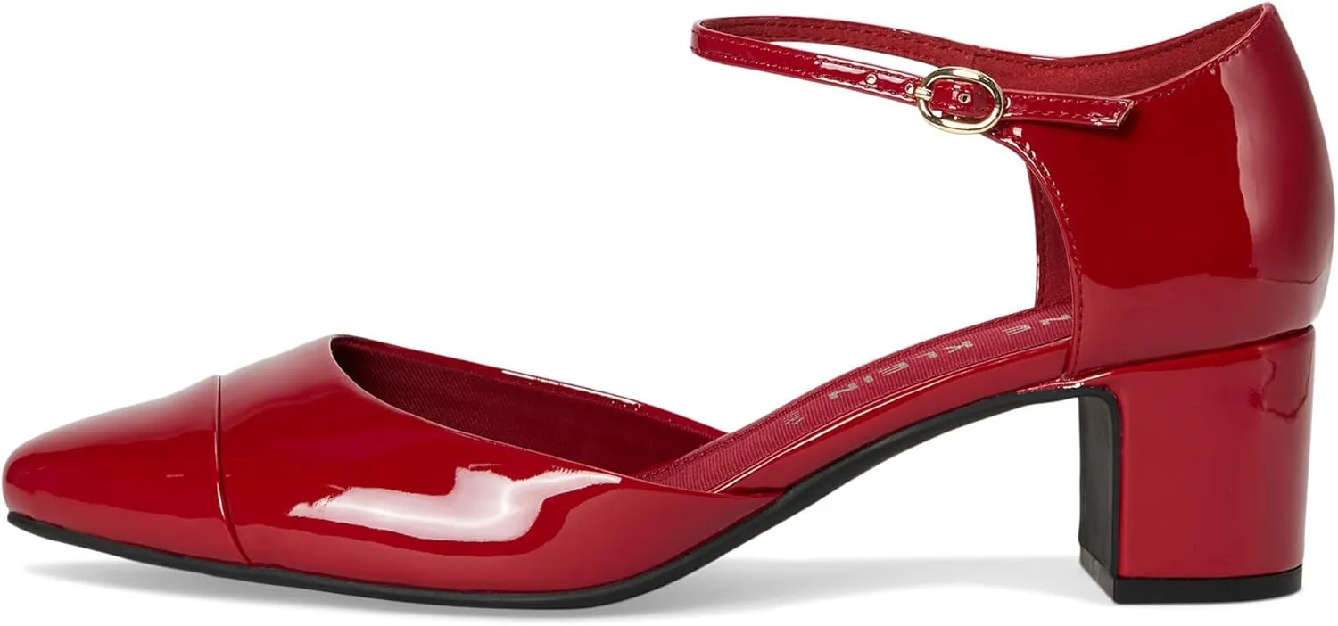 Anne Klein Womens Pearle Toe Cap Ankle Strap Pumps