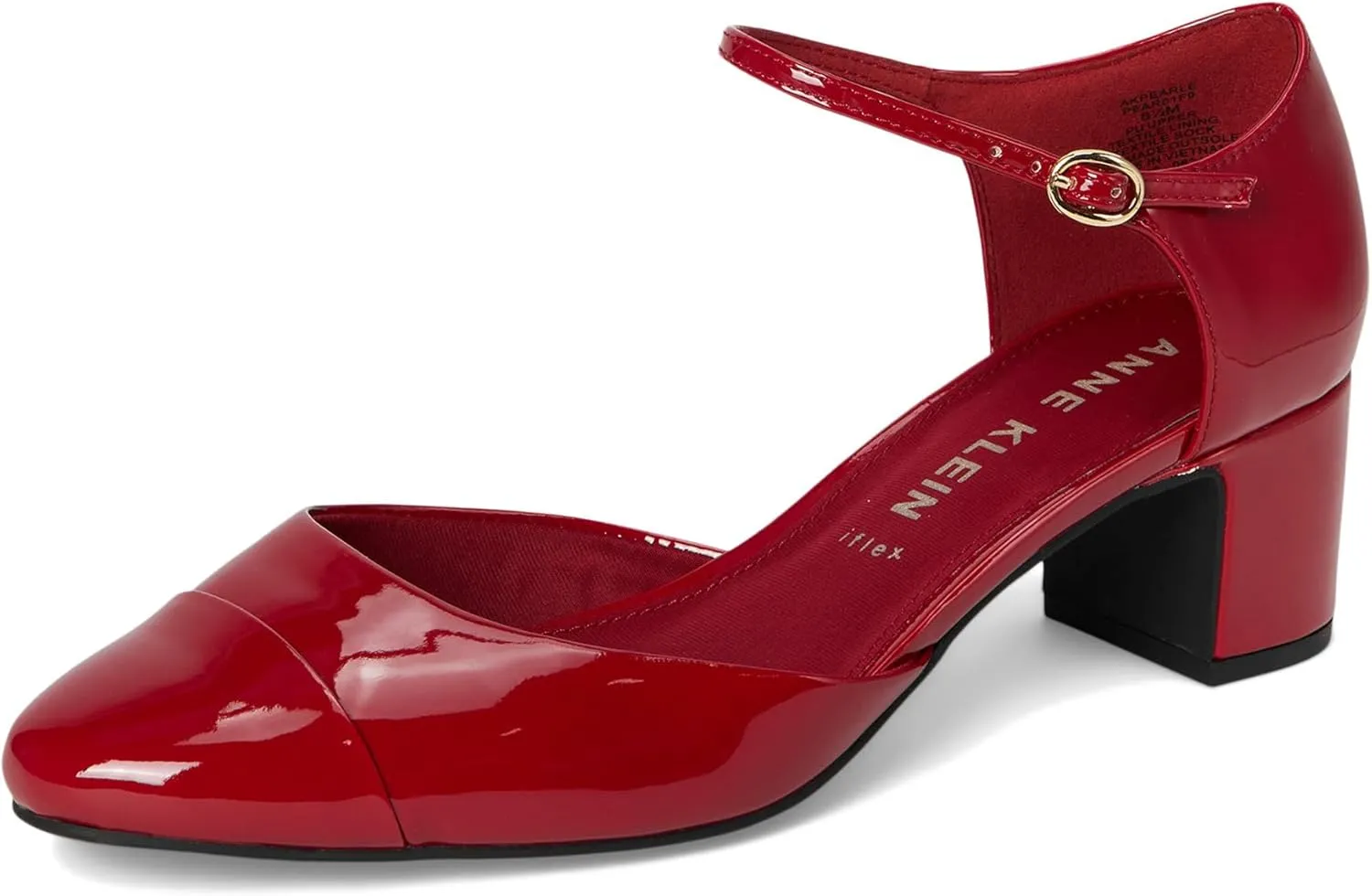 Anne Klein Womens Pearle Toe Cap Ankle Strap Pumps