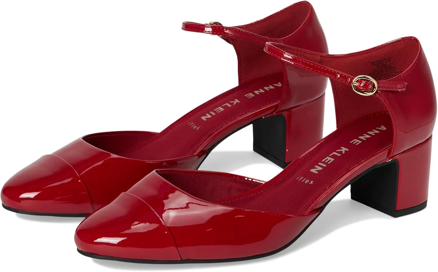 Anne Klein Womens Pearle Toe Cap Ankle Strap Pumps
