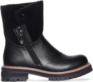 AQUA DIVA Shilo Waterproof Boot Leather Boot for Women Lug Sole Chunky Inside Zipper Warm Boot