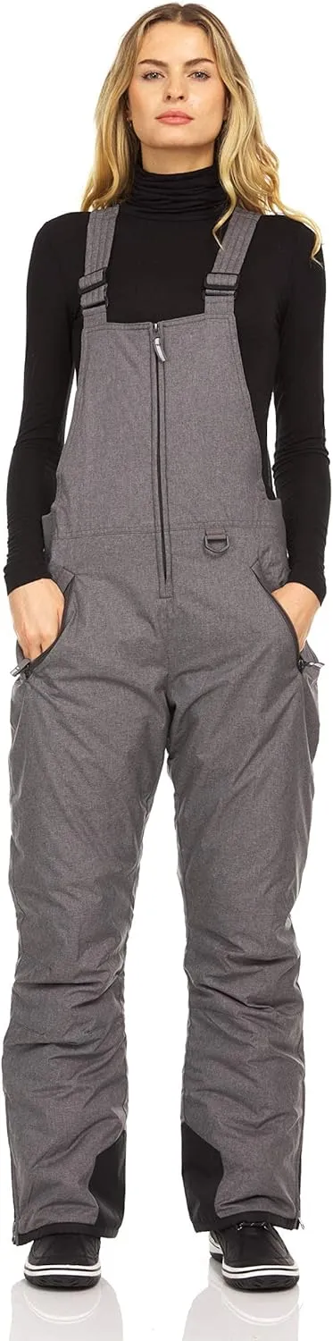 Arctic Quest Womens Ski Snow Bibs Pants Insulated Water Resistant Overalls Snowboarding Winter Waterproof Pants Women