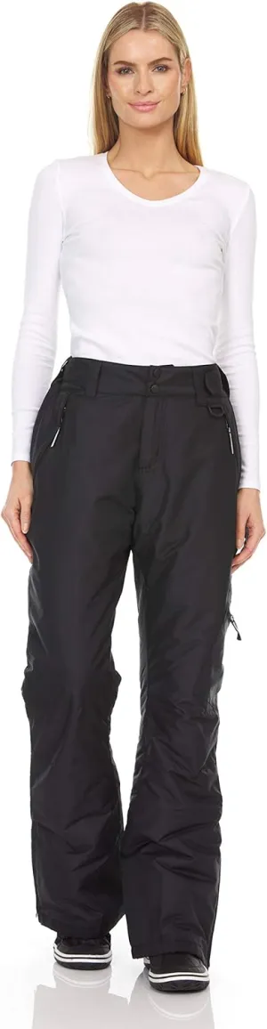 Arctic Quest Women's Snow Ski Pants Water Resistant Softshell Insulated Flare for Snowboarding Hiking Winter Outdoor Pants, Black, 1X