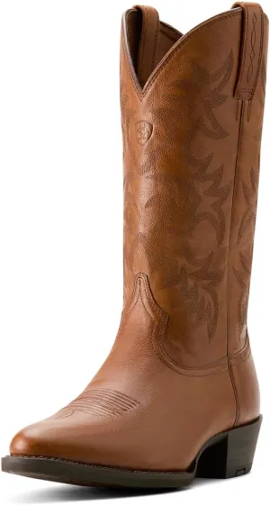 Ariat Men's Heritage R Toe Western Boot, Cognac, 14 Wide
