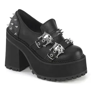 Assault-38 black vegan leather 4 3/4" platform loafer