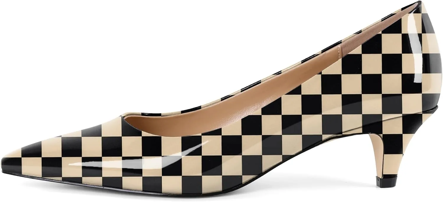 AUMOTED Women's Shoes Low Heels Square Toe Kitten Heel Daily Pumps 2 Inch Dressy Shoes
