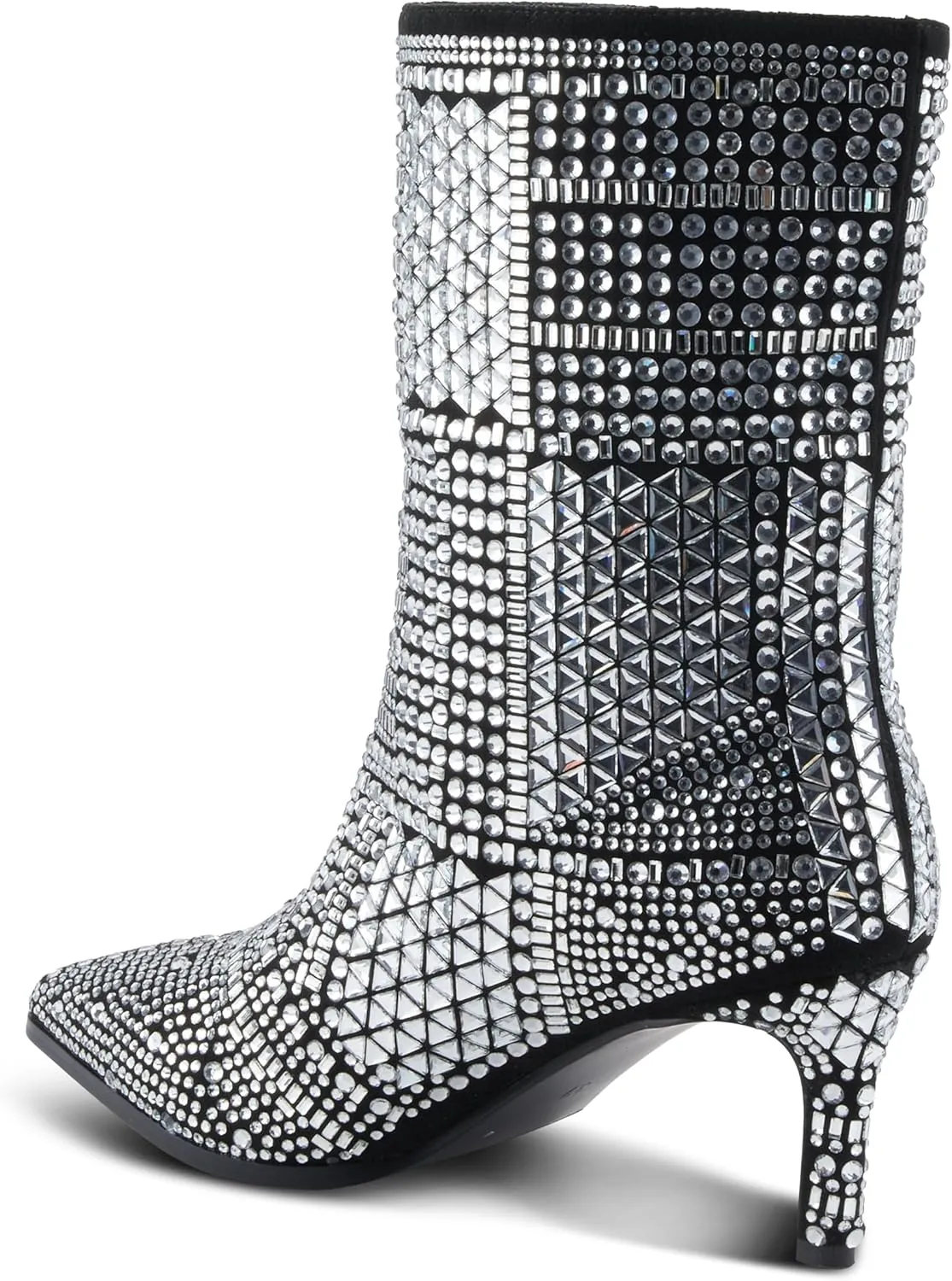 Azura Women's LUCENT Fashion Ankle Booties with Crystal Embellishments, Side Zipper, and Low Heel
