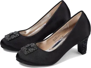 Badgley Mischka Girl's Marcy Jewel Toe Pump (Little Kid/Big Kid) Black 6 Big Kid M