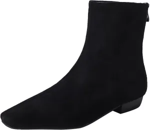 Beauty Cry Women's Booties Low Heel Square Toe Ankle Boots