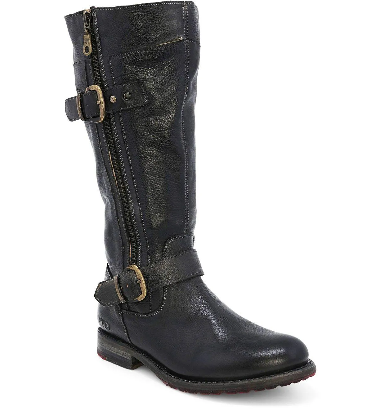 Bed Stu Women's Gogo Lug Black Rustic Leather Wide Calf Fashion Boots F321017-BKRS
