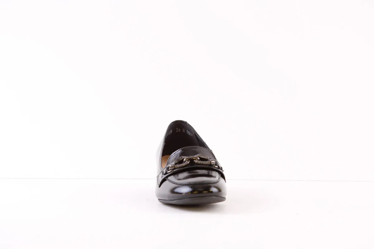 BIOECO - 6087 LOW HEEL LOAFER - BLACK PATENT