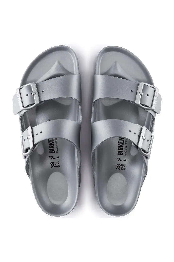 Birkenstock Arizona Essentials EVA Narrow Width in Metallic Silver