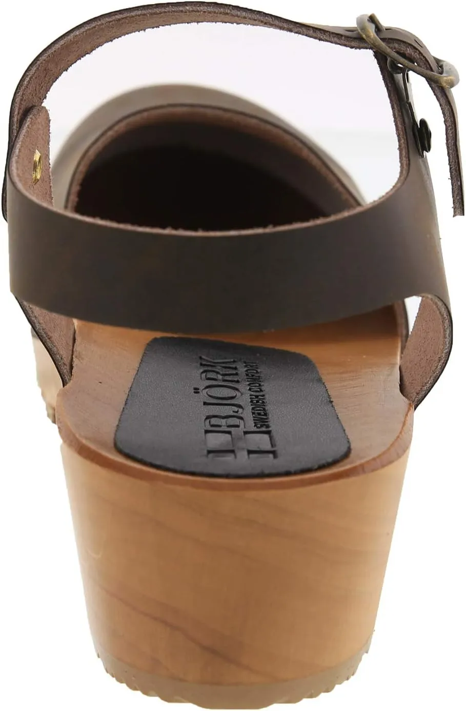 Bjork Alma Low-Heel Wooden Swedish Clog Sandals