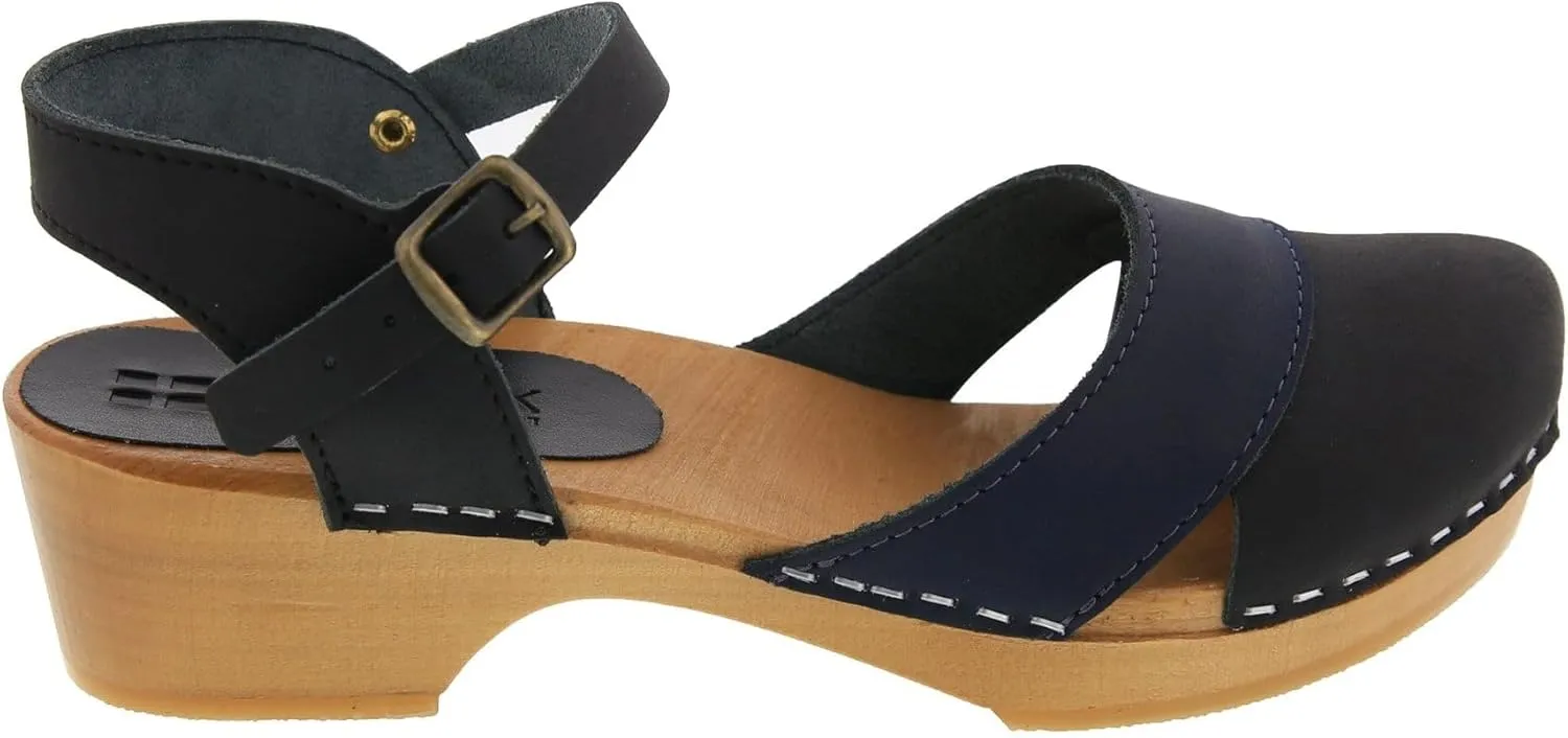 BJORK Swedish Comfort Mila Low-Heel Wooden Clogs
