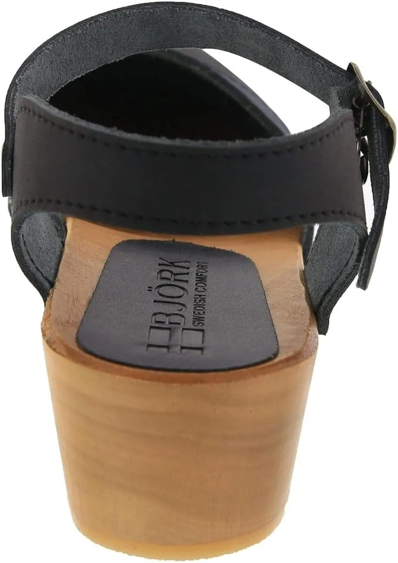 BJORK Swedish Comfort Mila Low-Heel Wooden Clogs