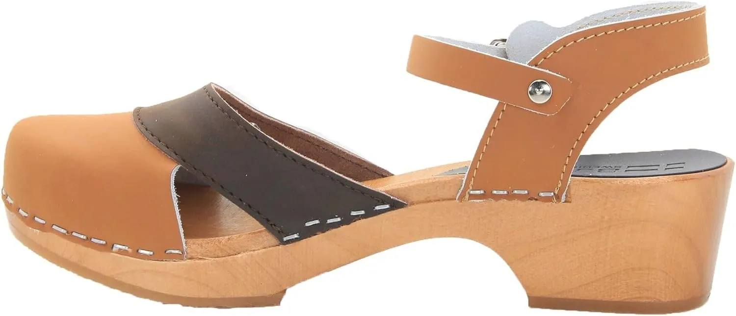 BJORK Swedish Comfort Mila Low-Heel Wooden Clogs