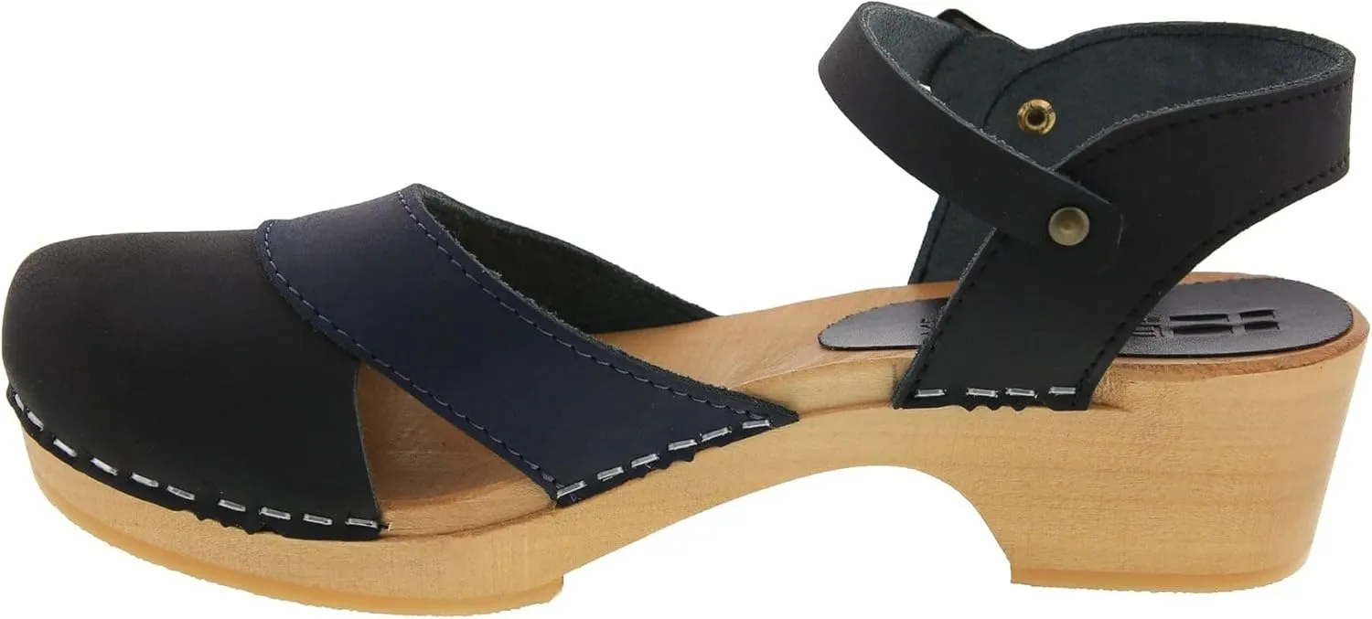 BJORK Swedish Comfort Mila Low-Heel Wooden Clogs