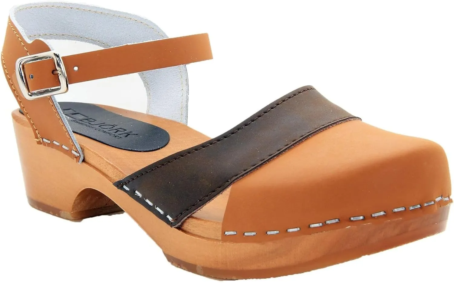 BJORK Swedish Comfort Mila Low-Heel Wooden Clogs