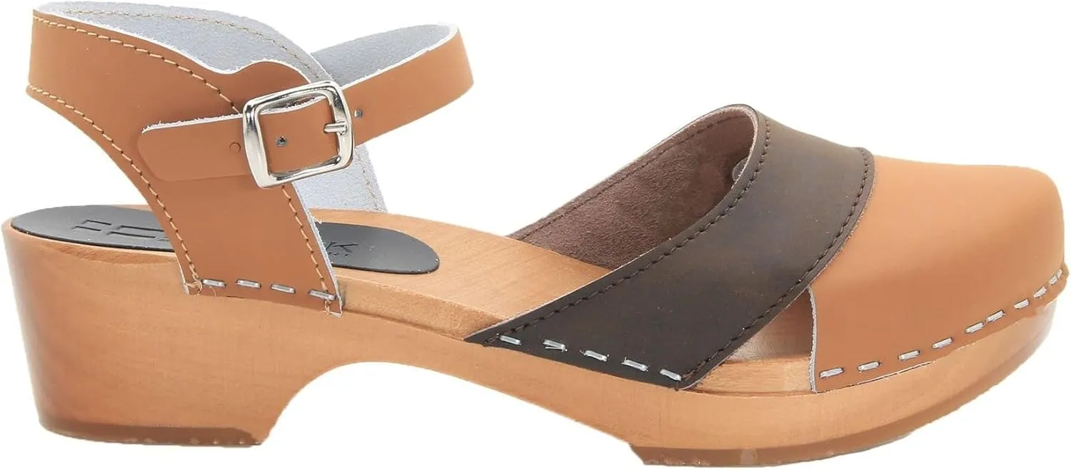 BJORK Swedish Comfort Mila Low-Heel Wooden Clogs