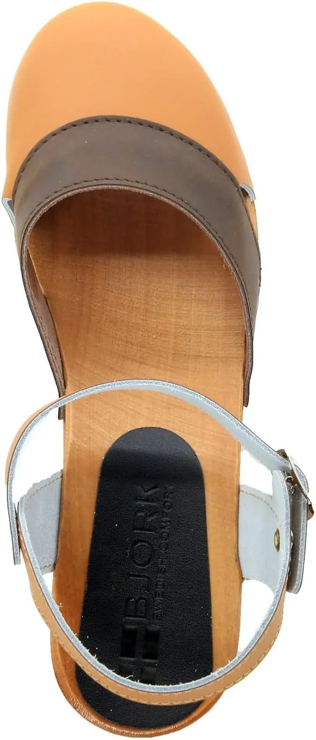 BJORK Swedish Comfort Mila Low-Heel Wooden Clogs