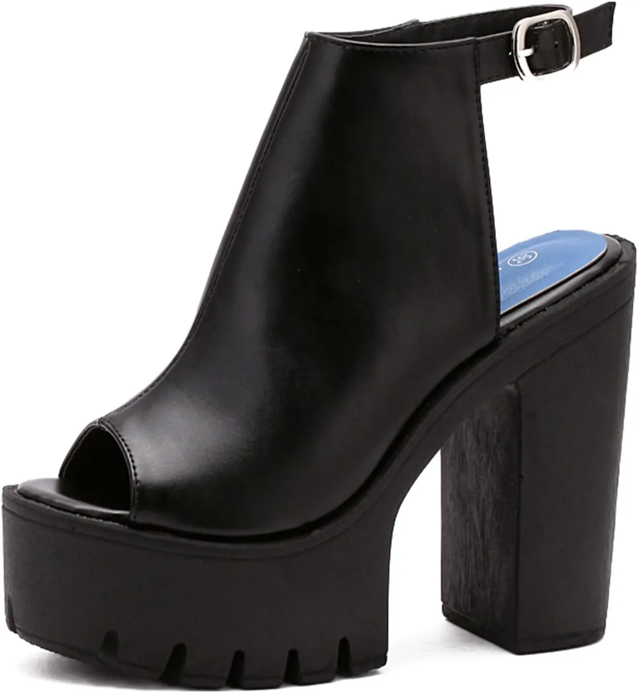 Black Heels for Women Platform Shoes with Block Heel Pumps Adjustable Ankle Strap Closed Toe Mary Janes Shoes Party Nightclub Footwear Gothic Punk Style
