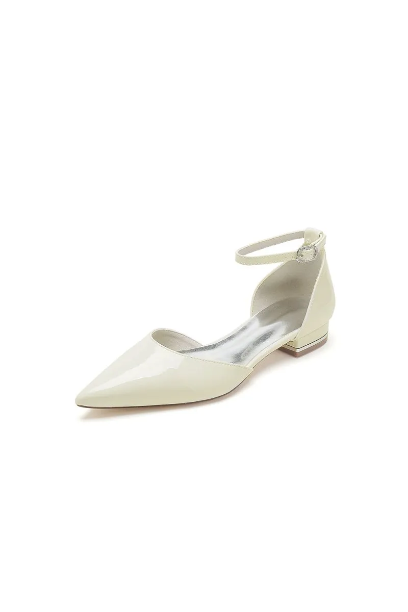 Black Low-Heeled Shoes with Metal Strap