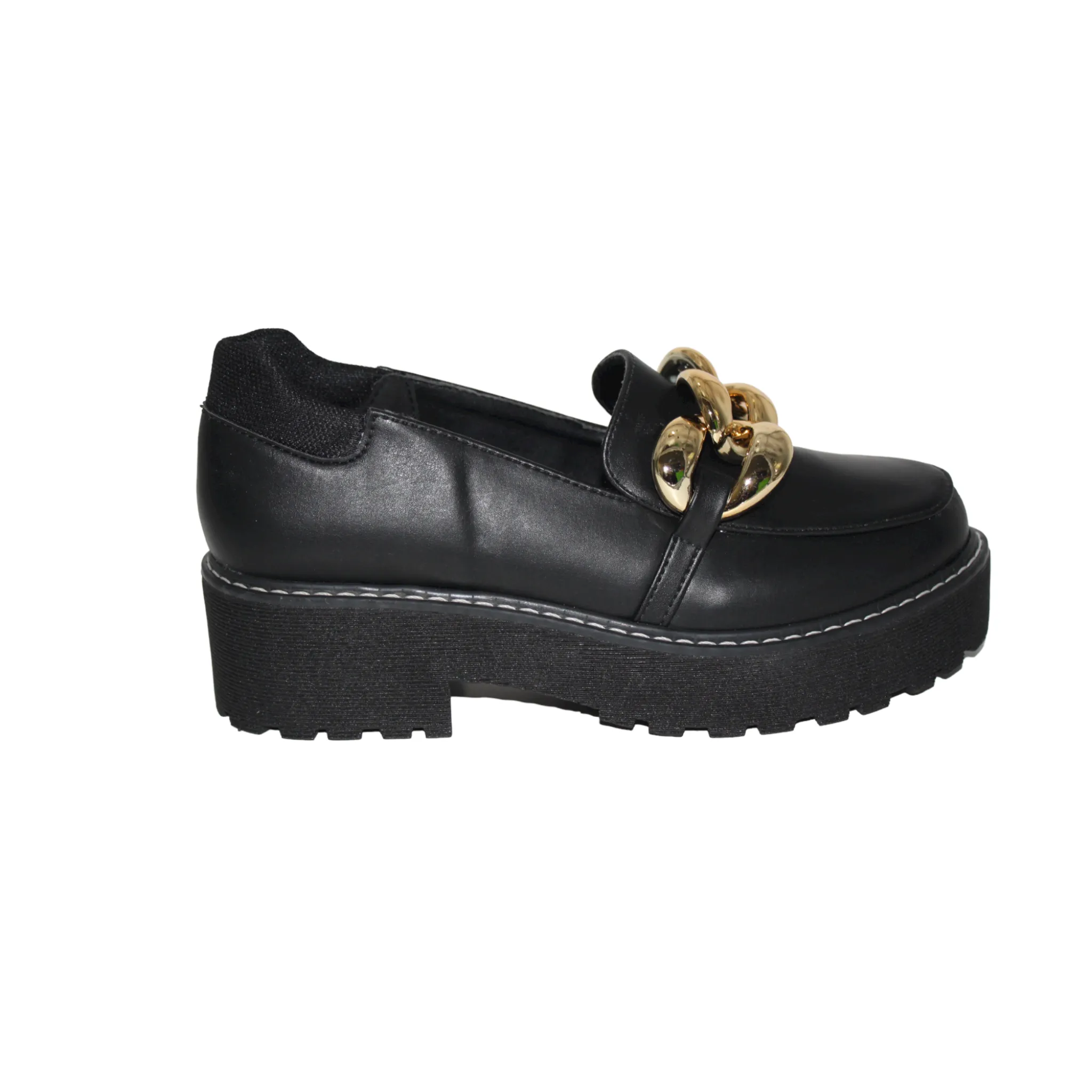 Black Lug Sole Platform Loafer