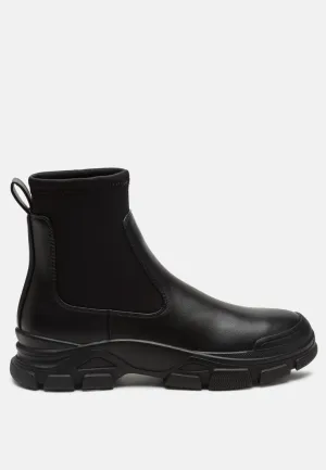 Black Lug Sole Sock Boots