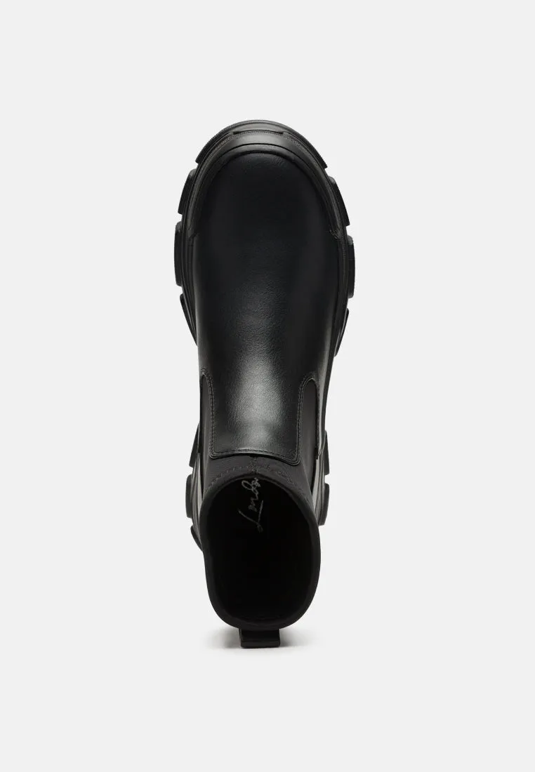 Black Lug Sole Sock Boots
