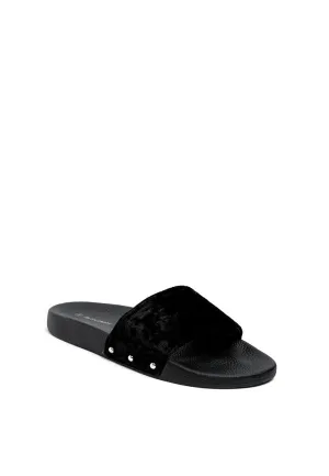 Black Velvet Sandal