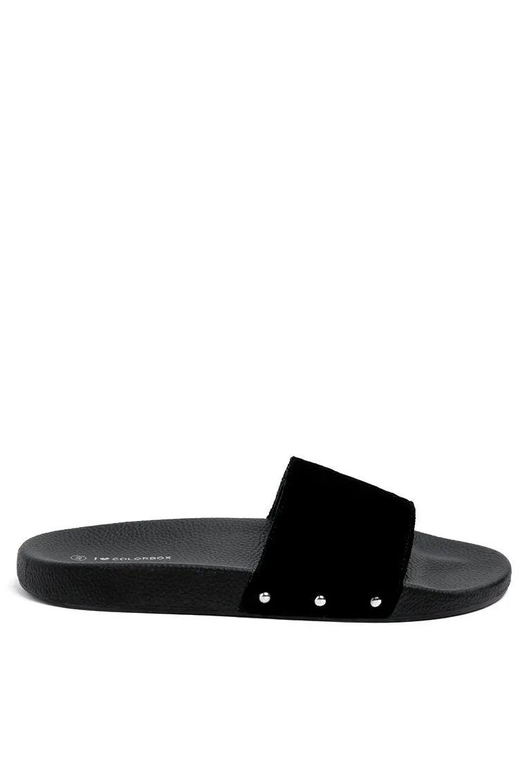 Black Velvet Sandal