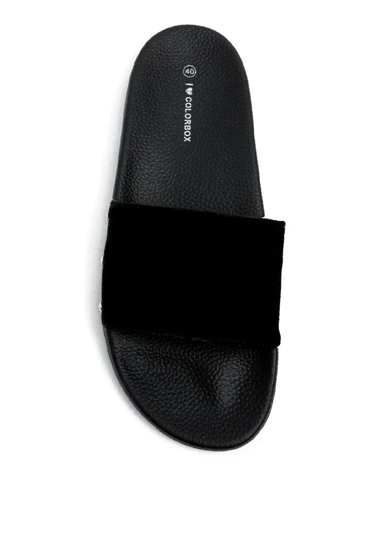 Black Velvet Sandal