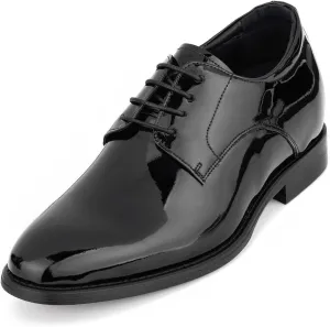 CALTO Men's Invisible Height Increasing Elevator Shoes - Black Patent Leather Lace-up Formal Dress Oxfords - 2.8 Inches Taller - Y7401 - Size 10 D(M) US