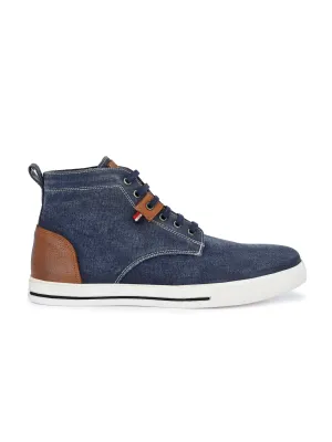 CARLO ROMANO BY WASAN GENUINE CANVAS / BURNISH LEATHER LACE UP ANKLE BOOT