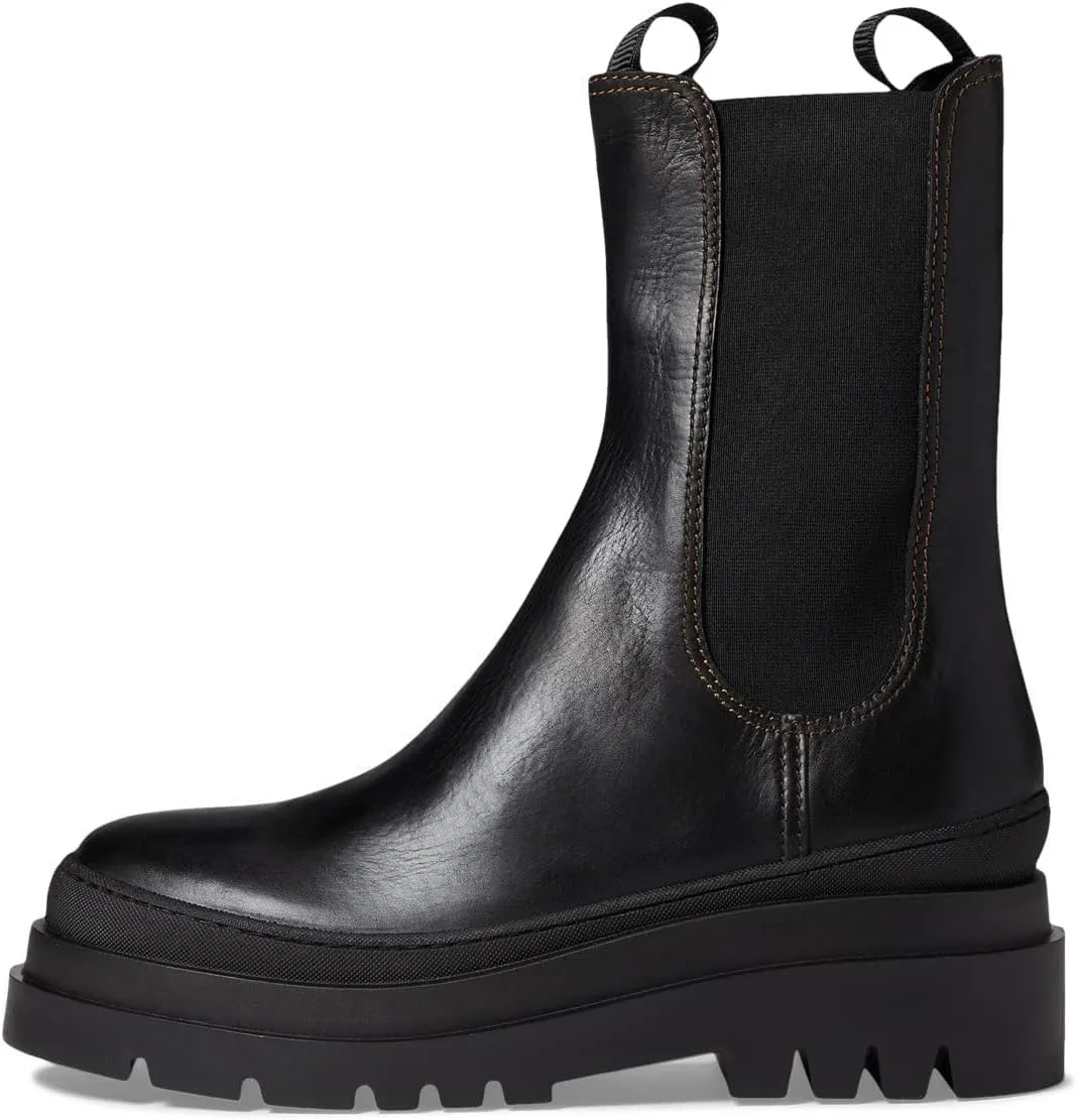 Carlota Black Chunky Lug Boot