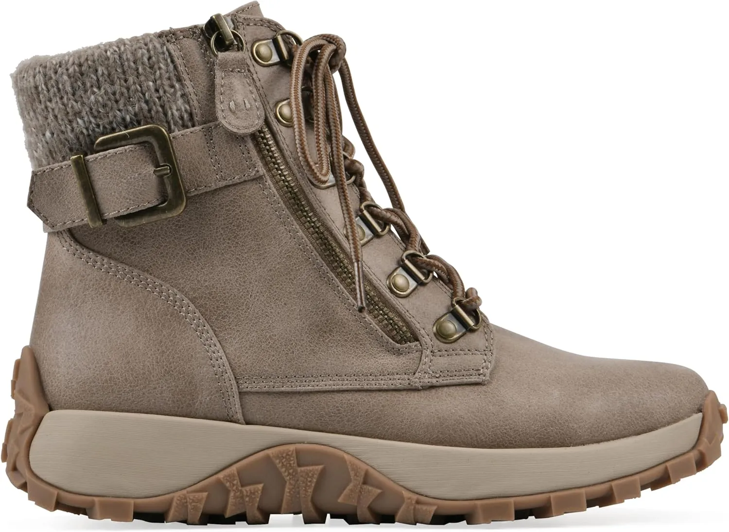 CLIFFS BY WHITE MOUNTAIN Women's Tracking Cushioned Lace-Up City Hiker Sneaker Boot