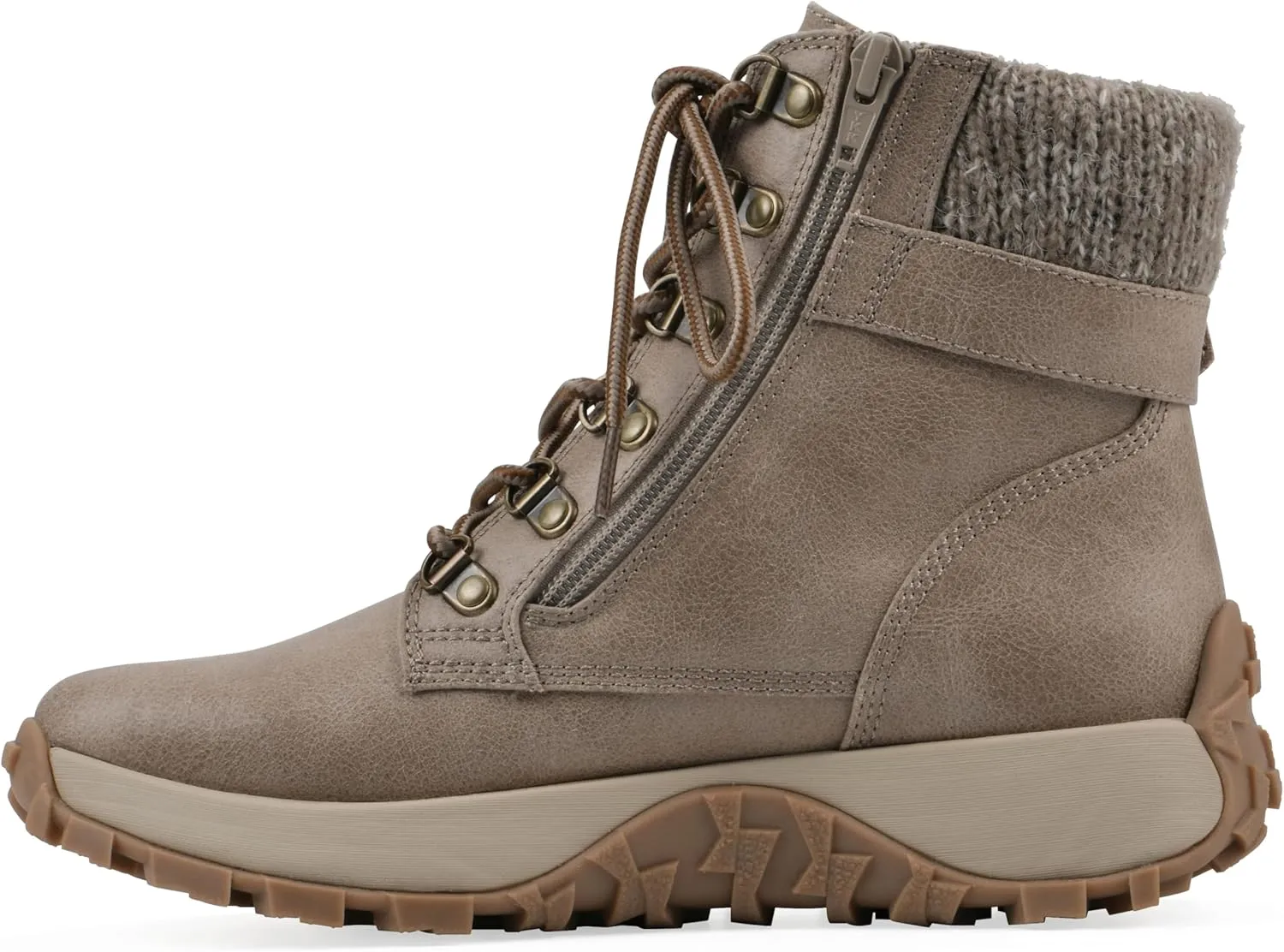 CLIFFS BY WHITE MOUNTAIN Women's Tracking Cushioned Lace-Up City Hiker Sneaker Boot