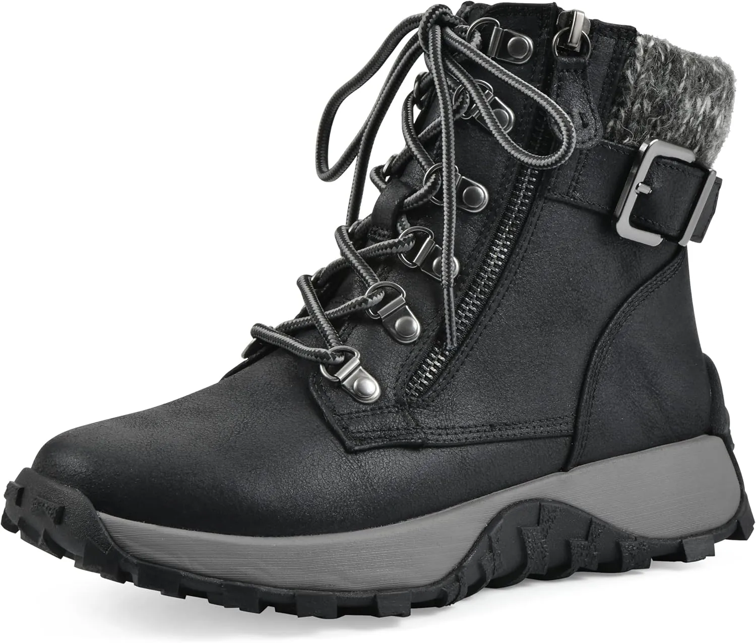 CLIFFS BY WHITE MOUNTAIN Women's Tracking Cushioned Lace-Up City Hiker Sneaker Boot