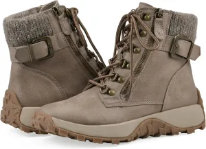 CLIFFS BY WHITE MOUNTAIN Women's Tracking Cushioned Lace-Up City Hiker Sneaker Boot