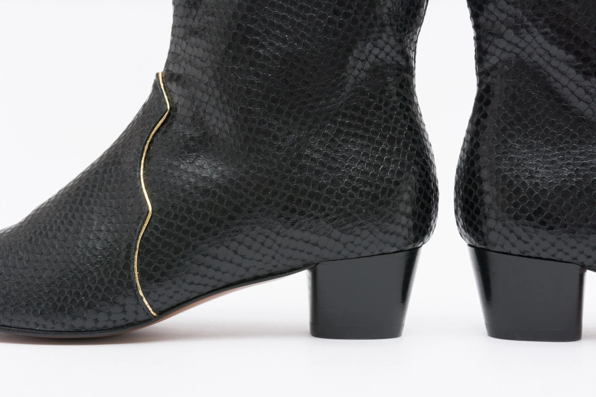 CLOVER Snake Black Ankle Boot